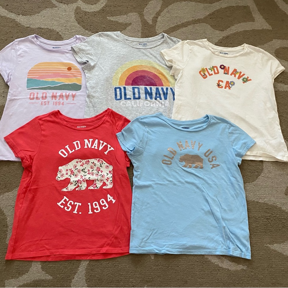 5 pcs Old Navy Short Sleeve Graphic T-Shirt for Girls